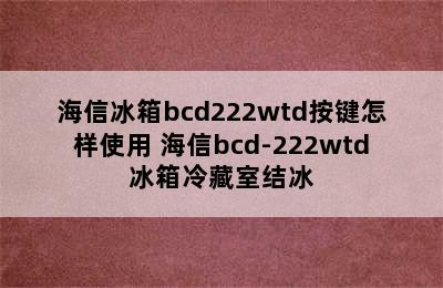 海信冰箱bcd222wtd按键怎样使用 海信bcd-222wtd冰箱冷藏室结冰